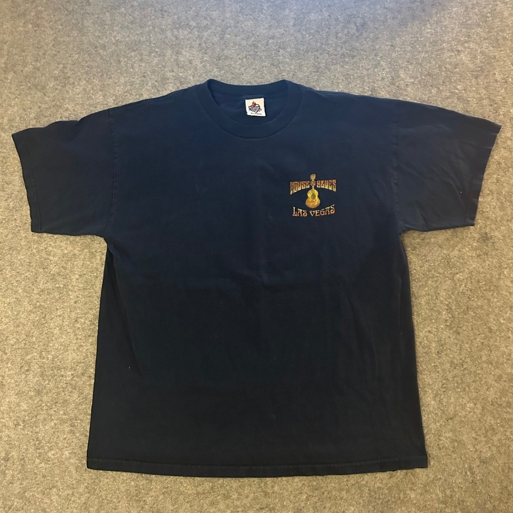 Vintage‎ Y2K House of Blues Las Vegas Graphic Guitar Band Rock Skater T Shirt XL